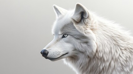 Portrait of a White Wolf.