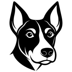 Illustration of a dog head icon silhouette vector