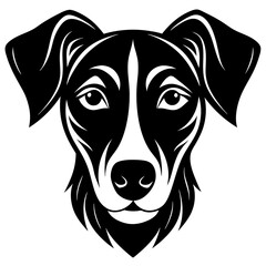 Portrait of a dog head icon silhouette vector illustration