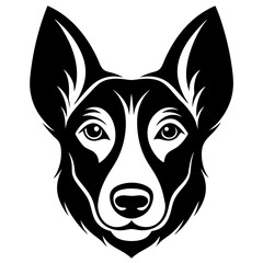 Portrait of a dog head icon silhouette vector illustration