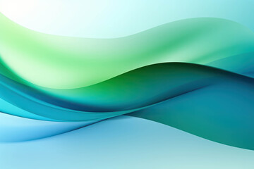 Fototapeta premium Soothing Green and Blue Waves Flowing Gently in a Tranquil Atmosphere