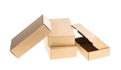empty cardboard box isolated on the white background