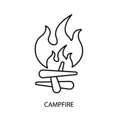 campfire concept line icon. Simple element illustration. campfire concept outline symbol design.