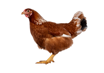 Digital AI electronic brain made from metallic isolated on a transparent or white background.