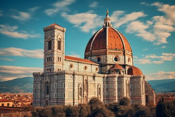 Opulent Layers Florence's Sacred Architecture in Dark Beige and White