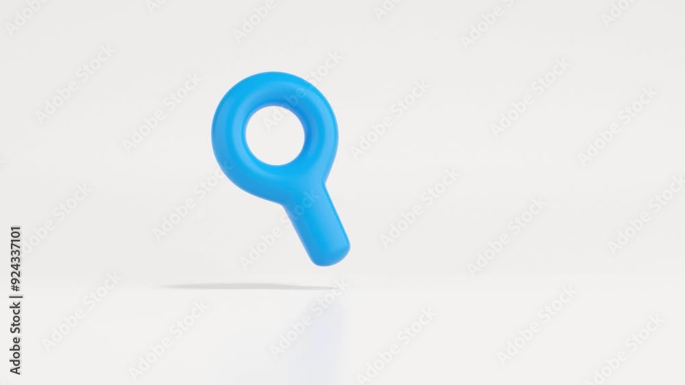 Aufkleber 3d render of magnifying glass icon isolated moving on white background. Looping animation