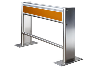metallic sidewalk barrier isolated on a transparent or white background