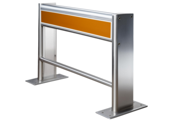 metallic sidewalk barrier isolated on a transparent or white background