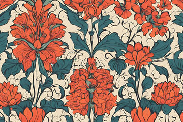 Repetitive floral pattern