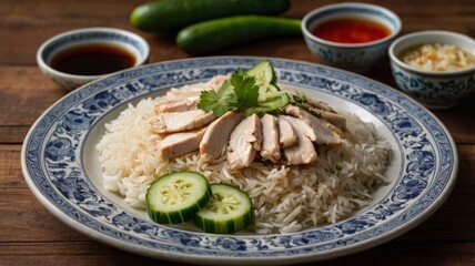 steamed rice topped with chicken