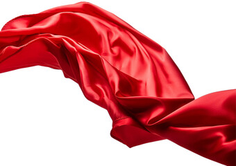 ed cloth flying in the wind isolated on a transparent or white background