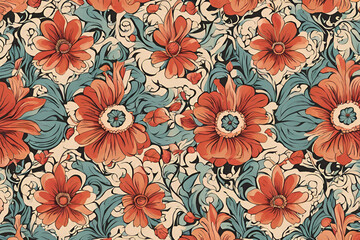 Repetitive floral pattern