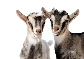 Two kids of a goat, isolated on a transparent or white background