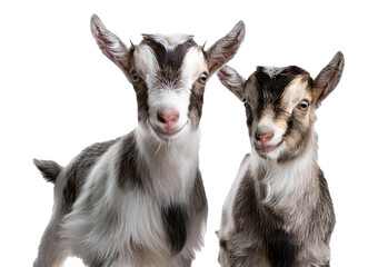 Fototapeta premium Two kids of a goat, isolated on a transparent or white background