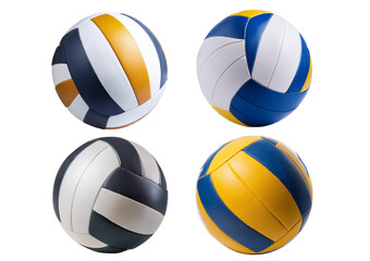 Fototapeta premium Collection Volleyball Ball 3D isolated on a transparent or white background