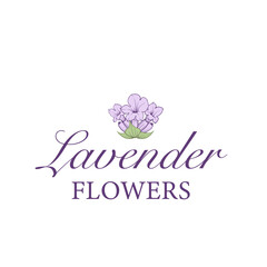 Lavender flower logo design. Elegant floral sumbol