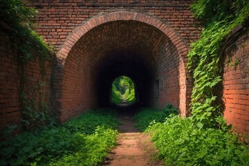 Historic Brick Railway Tunnel with a Rustic Charm