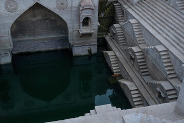 Toorji's Step Well, Toorji ki Jhalara, Toorj ki jhalra, was built in 1740s.Hand carved step well bulit to provide water to the local people in the desert. Ancient architecture Jodhpur,Rajasthan,India.