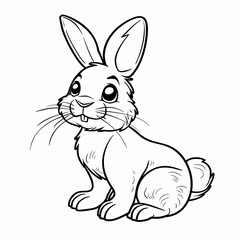 Obraz premium cartoon of a Rabbit children coloring book page 