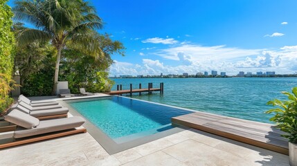 Luxury Waterfront Poolside Oasis