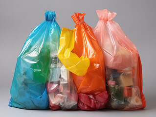 Exceptional Black garbage bag on a white isolated background