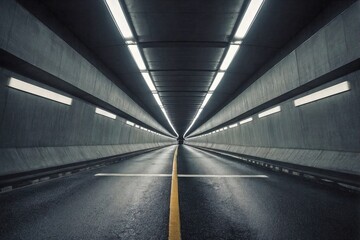 Modern Road Tunnel Entrance with Symmetrical Design