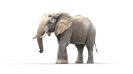 Obraz premium African Elephant in a White Studio Background