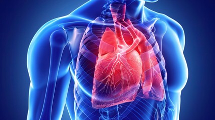 Medical Emergency: Adult Experiencing Chest Pain, Seeking Help with Hand on Chest, Urgent Care Concept