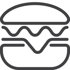 Simple vector cheeseburger outline icon on white background