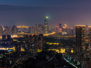 Skyline view of Wuhan City landmark