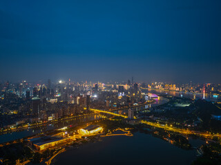 Skyline view of Wuhan City landmark