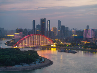 Skyline view of Wuhan City landmark