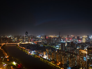 Skyline view of Wuhan City landmark