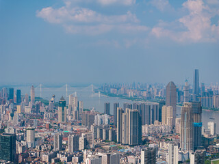 Skyline view of Wuhan City landmark