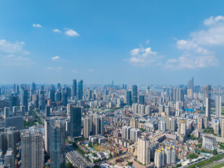 Fototapeta premium Skyline view of Wuhan City landmark