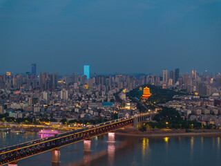 Skyline view of Wuhan City landmark