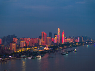 Skyline view of Wuhan City landmark