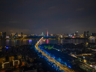 Skyline view of Wuhan City landmark