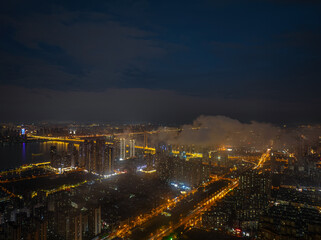 Skyline view of Wuhan City landmark