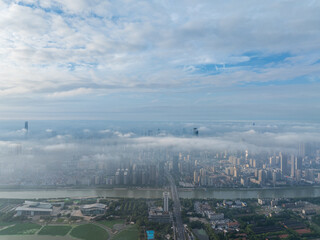 Skyline view of Wuhan City landmark
