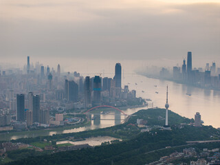 Skyline view of Wuhan City landmark