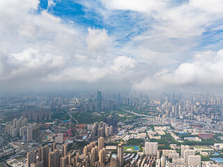 Skyline view of Wuhan City landmark