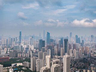 Fototapeta premium Skyline view of Wuhan City landmark