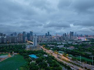 Naklejka premium Skyline view of Wuhan City landmark