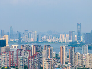 Fototapeta premium Skyline view of Wuhan City landmark