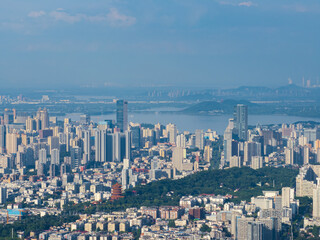 Naklejka premium Skyline view of Wuhan City landmark