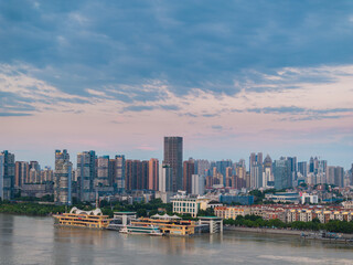 Fototapeta premium Skyline view of Wuhan City landmark
