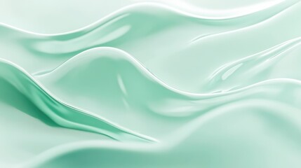 Naklejka premium Abstract Green Wavy Surface with Smooth, Shiny Texture