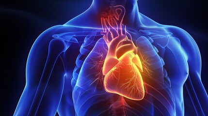 Medical Emergency: Adult Experiencing Chest Pain, Seeking Help with Hand on Chest, Urgent Care Concept