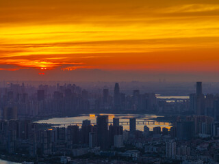 Obraz premium Skyline view of Wuhan City landmark